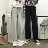 2025 Early Spring New Korean Version Of Leisure Pants Loose Thin And Tight Waist Students With Straight Broad Leg Pants Female Tide