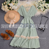 2025 National Style Holiday Dress Summer High-Waist Heavy Industry Embroidery Tang Su A Dress Dress Dress