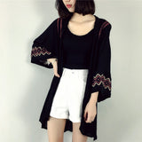 2025 Summer Dress New Women's Uniforms Embroidered Flowering Jackets In Long-Thing Coat Beach Sunscreen