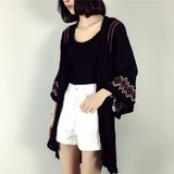 2025 Summer Dress New Women's Uniforms Embroidered Flowering Jackets In Long-Thing Coat Beach Sunscreen