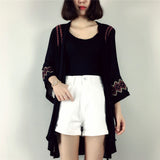 2025 Summer Dress New Women's Uniforms Embroidered Flowering Jackets In Long-Thing Coat Beach Sunscreen