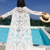 Summer Lace Embroidery Cardigan Sun Protection Swimsuit Women's Long-Term Seaside Beach Coat