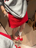 Chao Grade Recommended!Skinked Open-Fork Linen Skirt Women's Summer New High-Rise Thin Anti-Walking A Short Skirt