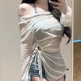 2026 New Swimsuit Women's Split Hooded Three-Piece Set Fresh Wind Cover Thin Conservative Holiday Hot Springs