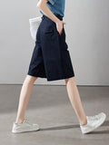 Special Counter Quality 2025 Summer New Loose Thin High-Waist Five-Point Suit Casual Shorts Women's Wide Legs A Word