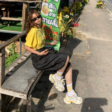 YC& Vintage High-Waisted Broad Legs Nts Small Design Spring And Summer Sevens Jeans Women's New