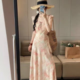 2025 New Young Girl Summer Waist Dress Femininity Thin Dress