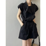 Work-Suited Jumpsuit Shorts Summer Thin Trousers Wide Leg Small One-Suit Set Fashion Jumpsuit
