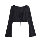 Vintage Sunscreen Cardigan Women's Short Summer Chan Shoulders With Hollow White Knitwear Coat Small Hooded Shirt