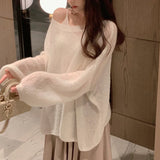 Oxygen Beauty~Slender Baby Hair Knitted Shirt / Vest Two-Piece Set Of Top Femininity Commuting