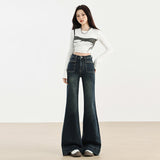 Vintage Loudspeaker Jeans Women's New High-Rise Slim Elastic Cement Gray Thighs In Autumn 2025