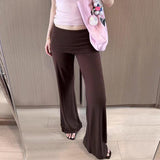Spice Girls Jersey Knitted Loose-Fitting Trousers Autumn New Casual Straight Trousers Wide-Legged Trousers Women