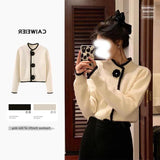 Small Fragrant White Languid Soft Glutinous New Chinese Knitted Cardigan Art Raw Milk �qœµ Sweater Coat Women Wear Autumn And Winter