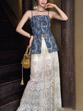 New Chinese-Style Cowboy Sling Vest Women Wear A New Sleeveless Top Sling Vest