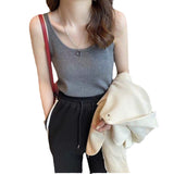 Sling 2026 Summer New Short-Term Slimming Ice Silk Knitted Vest Women Sleeveless Top