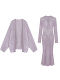 New Chinese-Style Retro Cheongsam Dress With Soft-Creative Knitted Open Shirt