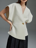 French Cool Chute Hyssium High-End Shirt Women's 2025 Summer New Asymmetrical Suit Vest Top