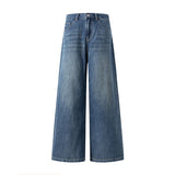 [LP] Vintage Blue Jeans High Street Design High-Rise Wide Leg Horn Does Not Stick To The Leg Showing Thin Lazy Loose Mowing