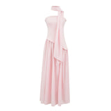 French Famous Temperament Waist-Lended Bosom Dress High-Level Feeling Familiar Sister Open Fork Dress