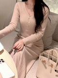 Romantic Curve 35 Wool Imported Woven Knitted Knitted Dress Women's Winter Sweater Skirt
