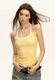762# Human Cotton Vintage Babes Design Sense Hanging Neck Sling Vest Women Summer Back To Wear Repair Body