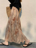 Important Occasions Beautiful Skirts Super Good-Looking Spring Dress High-Waist Temperament Irregularly Cut A-Word Print Half-Dressed Women