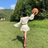2026 New Retro French Lantern Sleeve Dress Female Atmosphere Feeling Yunnan Travel To Wear Temperament Autumn