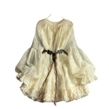 Apricot Sweet Dress Woman 2025 Spring And Autumn New French Style With Small Man Temperament Doll Bottom Skirt
