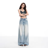 Hottie Radiant Cat Needs To Wash Mid-Waist Groaning Loose Denim Mowing Jeans Woman