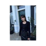 Small Fragrant Temperament Square Knitted Shirt Women Autumn And Winter Single Buckle Sweater Thin Coat Women's Short Coat
