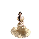 2025 Little Daiss ¡¤ Seaside Vacation Sky Silk Embroidered Breast Coat / Heavy Industry Rope Half-Dress