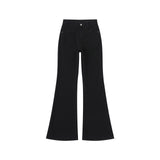 Small High-Rise Thin Elastic Women's Jeans Trousers Length Black Nine-Point Black Trousers