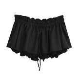 Ballet Style Leaves With Low Waist Half-Dress Summer Hottie Sexy Umbilong Twitching Rope Tight Waist A Short Skirt Girl