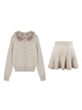 Autumn And Winter New Vtg Ancient Addictive Bunny Knitted Blouse + Half-Dress Short Skirt Girl