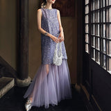 Picking Up The New Chinese Style Of The New Chinese Style Dye Nail Embroidered Dress 2025 New Summer Beautiful Long Yarn Skirt