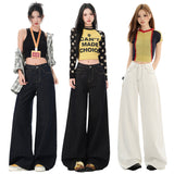 Black Gold Cowboy 2025 New High- Waist Vintage Fashion Loose Broad Legged Trousers Black Gold Nine