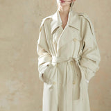 Clutocracy Wind Jacket 2.0 Windcoat Women's Long Spring And Autumn High-End Sense Korean Coat Small White