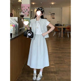 Summer New Large-Size Leisure Light And Breathable Vest Body Masked Skirt Temperament Commuting Two Sets