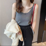 Sling 2026 Summer New Short-Term Slimming Ice Silk Knitted Vest Women Sleeveless Top