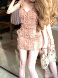 Fragrance Miniacon This Period B Into The Heavy Industry Wool Process Gold Buckle Dye White Temperament Hanging Dress Dress Woman