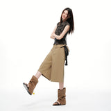 26 Years Of Summer Solid Color Hanging Feeling Loose Casual Seven-Point Trousers Women's Broad Legs Summer Thin Broad-Legged Trousers
