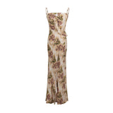 Falling Flower Bloom Crumbs Sling Tacs Dress Women's Summer Vacation To Collect Long-Term