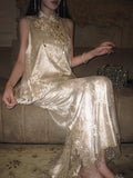 New Chinese Heavy Industry Lace Embroidery Sloping Sloping Vest + Fishtail Skirt Embroidery National Style Suit