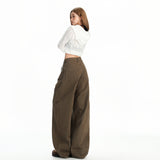 6603 New Brown Coffee Color Retro Water Wash Old Jeans Men And Women Loose Straight Broad Leg Pants