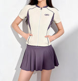 2026 New Swimsuit Female Split Two-Piece Skirt Sports Conservative Thin Swimsuit Female Student
