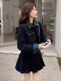 Small Fragrant Wind Thick Cotton Fashion Suit Women 2025 Winter New Wool Jacket + 100 Fold Skirt Two Sets Of Tide