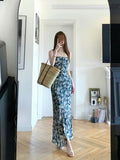 Falling Flower Bloom Crumbs Sling Tacs Dress Women's Summer Vacation To Collect Long-Term