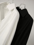 Temperament Sense Inclined Buckle To Take The Waist Thin Collar Shirt Blouse ¤Ï