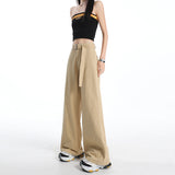 Exploding Broad-Legged Trousers T-Shirts With Belt Trousers And Lengthened