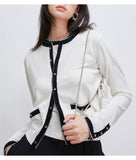 Middle Ancient Wave Lace_ Cashmere Wool 24K Gilded Four-Leaf Grass Bumpy Retro Fragrant Knitted Shirt